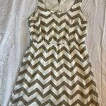 Charming Charlie Cream & Gray Chevron Sleeveless Dress Photo 4