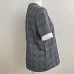 Dorothy CAREER Gray Checkered Women's Blouse top LARGE PETER PAN NECKLACE NWOT White Photo 7