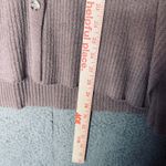 Jason Wu Ribbed Knit Collared Button Front Long Sleeve Women's L Dusty Rose Photo 3