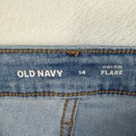 Old Navy  Size 14 Jean High Waisted Rise WOW Flare Blue Denim Light Wash Grunge Photo 6