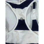 Lululemon Cool Racerback Tank Top Navy Blue White Stripe Size 4 Photo 2