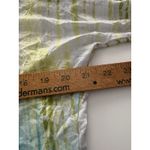 David Cline Top Size M Blue Green White Stripe Print Crinkle Semi Sheer Size M Photo 8