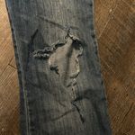 Jessica Simpson Low Rise JeansY2K Fray Flare Floral Painted Denim Women's 8 Photo 1