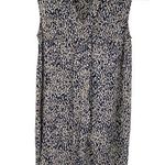 H&M Sleeveless High Low Animal Print Blouse Black Cream Size 2 Notched V Neck Photo 0