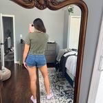 Lucky Brand Cropped Green V-Neck Lace Blouse Photo 6