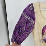 Homemade retro top & culottes puff half sleeves pockets wide leg cropped size XS Purple Photo 7