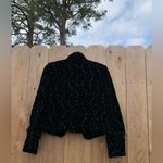 BOHO CHIC Womens Size 2 floral Blazer Jacket black blue velvet spring summer Photo 5