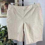 Rafaella  Bermuda Khaki Walking Shorts size 14 Flat Front Inseam 11” Photo 1