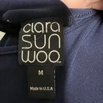 Clara Sun Woo Womens Size Medium Jumpsuit Sleeveless Wide Leg Navy Blue USA Made Photo 4