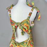 Cynthia Rowley Linen Blend Multicolor Tropical Wide Leg Jumpsuit Medium M Photo 2