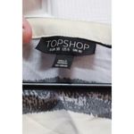 Topshop  Striped Button Front Long Sleeve Blouse Women's Size 6 Small Blue Black Photo 2