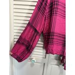 Wild Fable Wild Fable Hot Pink/Black Plaid Long Balloon Sleeve Tie Back Shirt Size XXL Photo 2