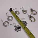 Lot Of 4 Dangle Drop Earrings Pierced Bead / Metal Silver Tone 1 Two Tone Photo 9