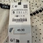 ZARA NWT Polka Dot Long Sleeve Tiered Mini Dress Womens Small White/Black Ruffle Photo 4