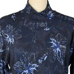 Columbia Large Weekend Adventure Top Pullover Floral Stretch Long Sleeve Navy Photo 1