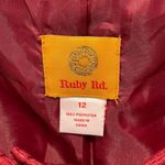 Ruby Rd. Crocodile Print Faux Suede Jacket Maroon Size 12 Red Photo 3