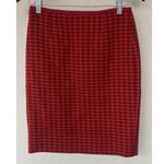 Tory Burch Skirt Women 0 Red Lined Cornelia Pencil Wool Tweed Herringbone Luxury Photo 0