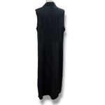 LL Bean Size 16 Black 100% Linen Sleeveless Maxi Shirt Dress Classic Capsule Photo 4