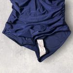 Lands' End New  One‎ Piece Swimsuit Women L 14-16 Blue Ruched Tummy Control Ring Photo 5