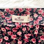 Hollister  Velvet Red and Black Floral Skirt Photo 4