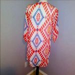 Peach Love California  patterned dress orange blue Photo 3