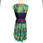 Tommy Hilfiger Navy And Green Cactus Print Skirt Knee Length Dress Size 2 Photo 5