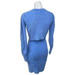 NEW Freshman 1996 Blue Knit Fuzzy Cardigan Sweater Mini Tank Dress Set Size XS Photo 1