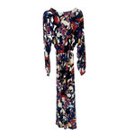 Eloquii Havana Floral Faux Wrap Maxi Dress Sz 16 Slit Long Sleeve Belted Slinky Photo 5