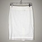 Ann Taylor White Eyelet Pencil Skirt Photo 2