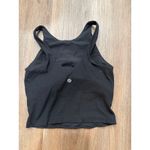 Lululemon Black Ribbed Cropped Tank Top Size 2 Racerback Athleisure flaw Photo 1