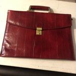 UNKNOWN Vintage eel skin blood burgundy clutch/shoulder bag with gold hardware Red Photo 2