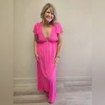 Gianni Bini  Hot Pink Open Back Maxi Dress - Size L Photo 1