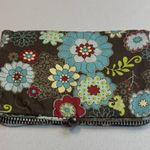 Thirty One Brown Flower Power Carry All Make Up Jewelry Large Travel Bag 9" x 6" Photo 6