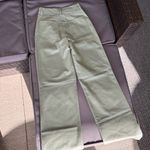 ZARA Light Green Leather Pants Photo 4