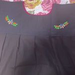 Mexican embroidery handmade blouse size medium nwot Black Photo 2