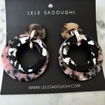 Lele Sadoughi  Pink and Black Hoop Earrings Photo 1