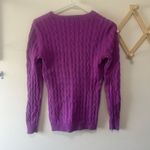 Lauren Ralph Lauren Purple Cable Knit Fisherman Preppy Sweater Size XS Photo 3