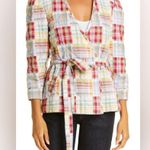 Cinq a Sept Triss Jacket Multi Patchwork Quilt Jacket Size XXS Red Photo 3