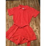 Gianni Bini GIANNA BINNI Terrycloth Romper Red Small Cover-Up Beach Vacation Classic Preppy Photo 1