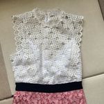 Sandro NWOT  two-tone lace dress with high neck Photo 3