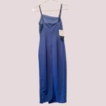 NWT Gray/Blue Spaghetti Strap Asymmetrical Midi Dress – XS Blue Photo 6
