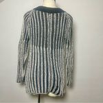 Pure Handknit Artisan‎ Stripe Cotton Cardigan Sweater | Small | Neutral Style Black Photo 3