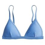 J. Crew Womens Bikini Top 2X Blue Ribbed Triangle Padded Summer Swim Plus Size Photo 0