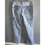 KanCan Felicity High Rise Slim Straight Leg Fringe Hem Cargo Jeans Size 9 Blue Photo 3