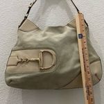 Gucci Vintage Authentic Hasler Horsebit Suede Pale Green/Beige Large Hobo Bag Photo 10
