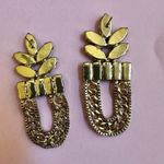 Bebe   Gray rhinestone and gold tone  statement earrings Photo 3
