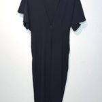 IRO Singles Scoopneck Flutter Sleeve Deep V Back Black Jumpsuit Pants Sz 40 NWT Photo 3