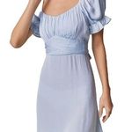 Mi Ami For Francesca’s Madilyn Tie Back Satin Mini Dress‎ Light Blue Size XL Photo 0