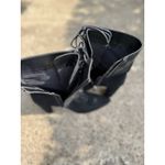 Unbranded Women's 4 Inch Block Heeled‎ Suede Lace Up Boots With Size Zipper Black Photo 6
