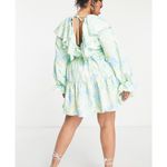 ASOS  Luxe Curve Marble V neck Belted Twill Smock Dress Size 18 NWT‎ Photo 3